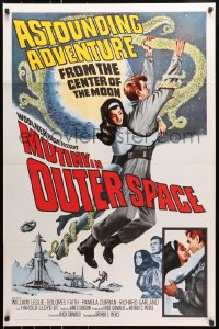7g792 MUTINY IN OUTER SPACE 1sh 1964 wacky sci-fi, astounding adventure from the moon's center!