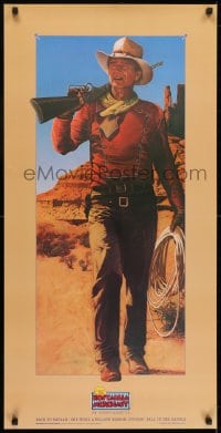 7g083 NOSTALGIA MERCHANT 20x40 video poster 1986 Rodriguez art of The Duke, John Wayne!