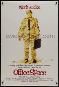 7g803 OFFICE SPACE style A advance DS 1sh 1999 directed by Mike Judge, Stephen Root covered in post-its!