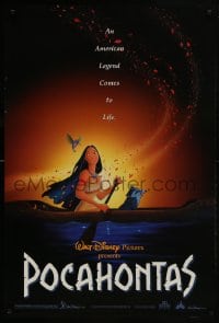 7g820 POCAHONTAS DS 1sh 1995 Walt Disney, art of famous Native American Indian in canoe w/raccoon!