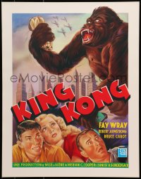 7g277 KING KONG 16x20 REPRO poster 1990s Fay Wray, Robert Armstrong & the giant ape!