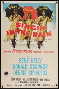 7g279 SINGIN' IN THE RAIN 27x41 REPRO poster 1980s best art of Gene Kelly, O'Connor & Reynolds!