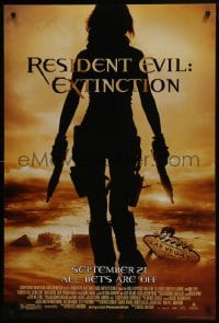 7g840 RESIDENT EVIL: EXTINCTION advance DS 1sh 2007 silhouette of zombie killer Milla Jovovich!