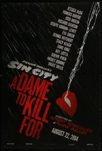 7g879 SIN CITY A DAME TO KILL FOR teaser DS 1sh 2014 Frank Miller & Rodriguez, art of smoking lips!