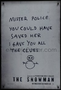 7g885 SNOWMAN teaser DS 1sh 2017 Mister Police - you could have saved her I gave you all the clues!