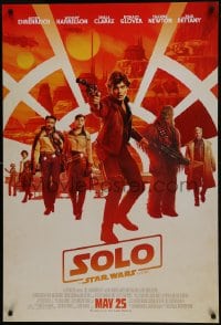 7g887 SOLO advance DS 1sh 2018 A Star Wars Story, Ron Howard, Ehrenreich, top cast, Chewbacca!