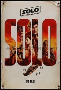 7g888 SOLO int'l French language teaser DS 1sh 2018 A Star Wars Story, Ehrenreich, art of top cast!