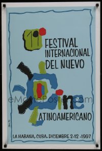 7g305 19 FESTIVAL INTERNACIONAL DEL NUEVO CINE LATINOAMERICANO Cuban silkscreen poster 1997 Coll!