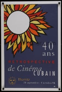 7g306 40 ANS RETROSPECTIVE DE CINEMA CUBAIN 20x30 Cuban silkscreen poster 1998 colorful flower!
