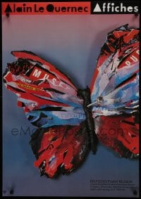 7g300 ALAIN LE QUERNEC AFFICHES 23x34 French museum/art exhibition 1988 pinned butterfly!