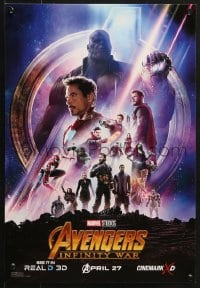 7g166 AVENGERS: INFINITY WAR 13x19 special poster 2018 Robert Downey Jr., incredible, different design!