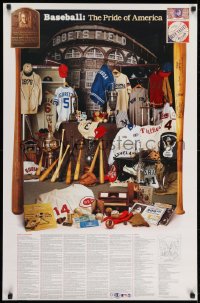 7g167 BASEBALL: THE PRIDE OF AMERICA 25x38 special poster 1984 great image of Ebbets Field & ball gear!