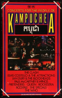 7g101 CONCERTS FOR THE PEOPLE OF KAMPUCHEA 30x48 music poster 1981 Costello, McCartney, The Clash!