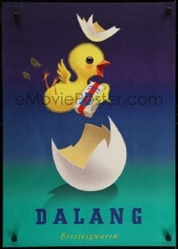 7g244 DALANG 19x27 Swiss advertising poster 1953 Donald Brun art of a chick popping out of an egg!