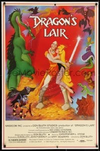 7g179 DRAGON'S LAIR special poster 1983 Dragon's Lair, cool Don Bluth animated fantasy game!