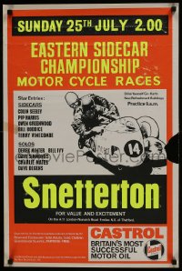 7g268 EASTERN SIDECAR CHAMPIONSHIP 20x30 English special poster 1960s cool art of two men racing!