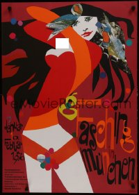 7g457 FASCHING IN MUNCHEN 24x33 German special poster 1969 art of a woman in a revealing outfit!