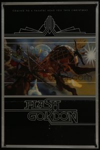 7g186 FLASH GORDON 25x38 special poster 1980 best different artwork by Philip Castle!