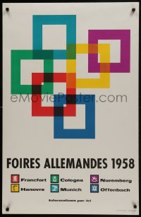 7g458 FOIRES ALLEMANDES 1958 25x39 German special poster 1958 cool trade fair promotion!