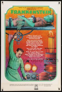 7g064 FRANKENSTEIN 30x45 advertising poster 1974 cool Melo art of the monster and Doctor!