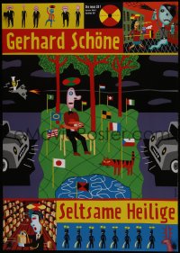 7g451 GERHARD SCHONE 24x33 German music poster 1997 Seltsame Heilige, art by Henning Wagenbreth!