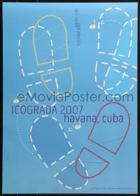 7g315 ICO-D 17x24 Cuban special poster 2007 cool colorful footprint art by Pepe Menedez!