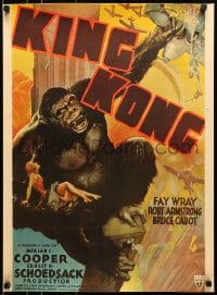 7g198 KING KONG 21x28 special poster 1970s classic poster art of Fay Wray & the giant ape!