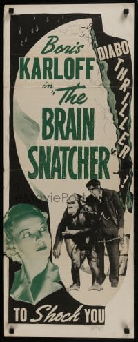 7g204 MAN WHO LIVED AGAIN/LASH LA RUE 14x36 special poster 1950s Mark of the Lash, Brain Smasher!