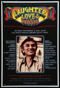 7g115 LAUGHTER LOVE & MUSIC 13x20 music poster 1991 Robin Williams, Journey, Neil Young, more!