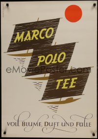 7g406 MARCO POLO TEE 24x33 German advertising poster 1950s Japanese tea, art by Walter Muller!