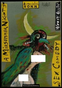 7g487 MIDSUMMER NIGHT'S SEX COMEDY 24x33 German stage poster 1991 wild artwork of nude bird!