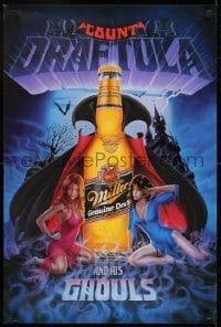7g068 MILLER BREWING COMPANY 20x30 advertising poster 1980s art of Count Draftula and sexy ghouls!