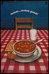 7g206 MMM... MMM GOOD 23x35 special poster 1980 art of a bowl of soup, Associated Film Distribution!