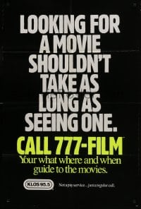7g208 MOVIEFONE 27x41 special poster 1990s looking for movie shouldn't take as long as seeing one!
