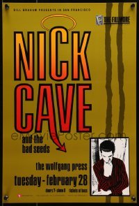 7g118 NICK CAVE & THE BAD SEEDS/WOLFGAND PRESS 13x20 music poster 1989 Arlene Owseichik art!