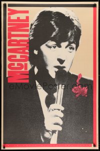 7g119 PAUL MCCARTNEY 29x44 music poster 1980 great close-up image of the star singing into mic!