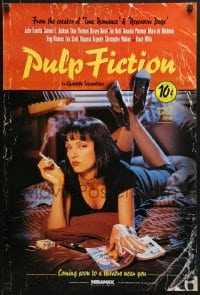 7g214 PULP FICTION advance 19.5x28.5 special poster 1994 Uma Thurman with Lucky Strikes, ultra-rare!