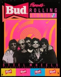 7g124 ROLLING STONES 22x28 Canadian music poster 1989 Jagger, rock 'n' roll, Steel Wheels!