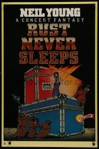 7g126 RUST NEVER SLEEPS 23x35 music poster 1979 Neil Young, rock & roll art by David Weisman & Jim Evans!