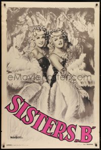 7g304 SISTERS B 32x48 French special poster 1930s great art of two pretty blondes performing!