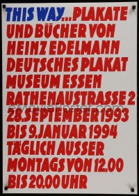 7g446 THIS WAY text style 23x33 German museum/art exhibition 1993 design by Michael Engelmann!