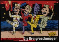 7g492 THREE PENNY OPERA 24x33 German stage poster 1994 Bertolt Brecht, Wagenbreth & Friedrich!