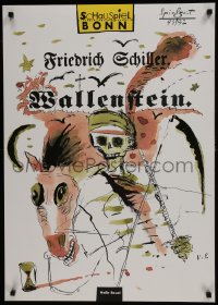 7g494 WALLENSTEIN 24x33 German stage poster 1991 wild skeletal art by Volker Pfuller!