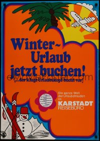 7g412 WINTER URLAUB JETZT BUCHEN 24x33 German advertising poster 1970s tropical & winter locations!