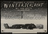 7g349 WINTERSCHLACHT 23x32 East German stage poster 1985 art of a dead German soldier in the snow!