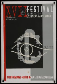 7g322 XVII INTERNATIONAL FESTIVAL OF NEW LATIN AMERICAN CINEMA Cuban silkscreen poster 1995 art!