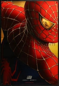 7g896 SPIDER-MAN 2 teaser DS 1sh 2004 July 2004 style, image of Tobey Maguire in the title role!