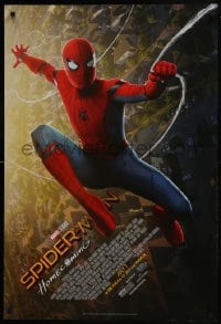 7g897 SPIDER-MAN: HOMECOMING advance DS 1sh 2017 Tom Holland swinging over New York City!