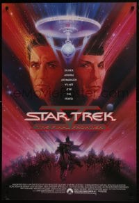 7g906 STAR TREK V advance 1sh 1989 The Final Frontier, art of William Shatner & Nimoy by Bob Peak!
