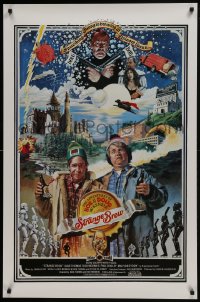 7g919 STRANGE BREW int'l 1sh 1983 art of hosers Rick Moranis & Dave Thomas with beer by John Solie!